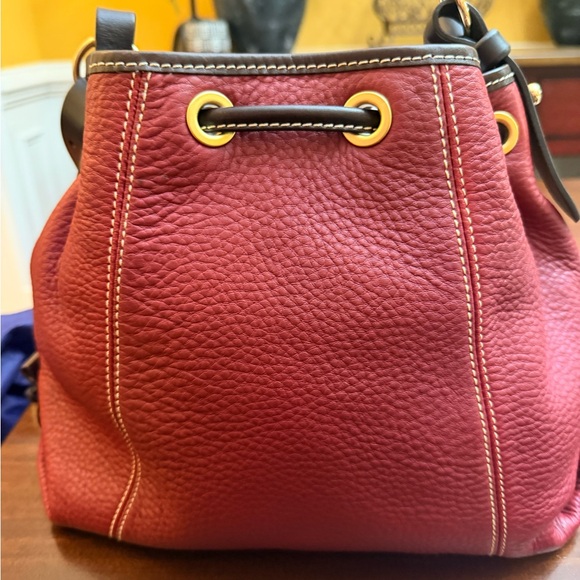 Dooney & Bourke Burgundy Leather Shoulder Bag - Picture 2 of 10
